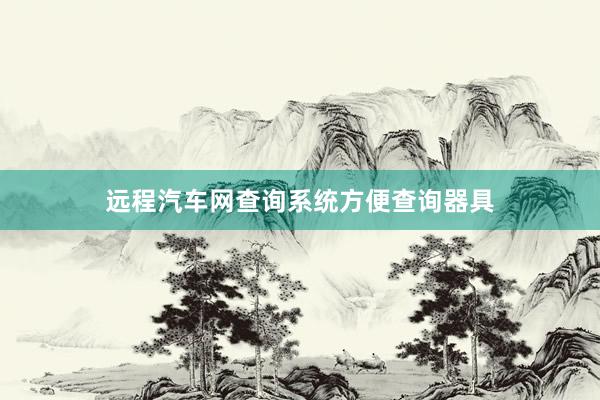 远程汽车网查询系统方便查询器具